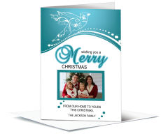 Christmas Swirl Dove Family Style Cards with Envelope 5.50